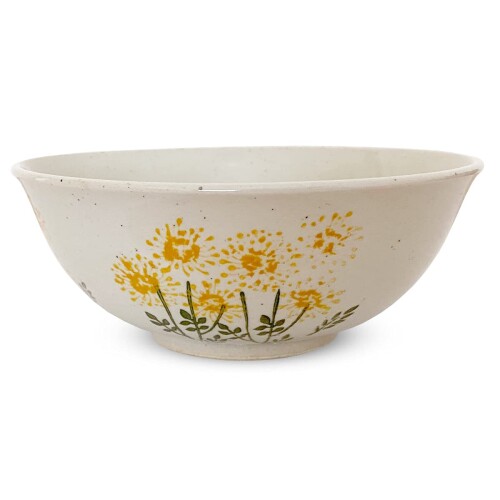 J-kitchens 勲山窯 ラーメンどんぶり ・ ボウル 775cc 波佐見焼 日本製 野花 イエロー