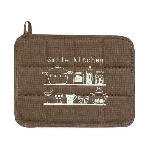 サンベルム(Sanbelm) 鍋敷き スマイルキッチン 約26×20×厚さ1cm(吊りひも含まず) グリルパン なべ敷き K65700