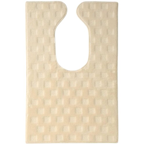 平津産業(Hiratsu Sangyou) トイレマット トイレまるごと足長マット モダンスクエア アイボリー 110×70×1cm 日本製 ロング 耳長 おしゃれ 洗える 抗菌 消臭 かわいい ふかふか カバー 大きい 92