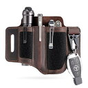 VIPERADE PL3 マルチツール シース、DIY パッチ エリア付きレザー シース、男性用 EDC ポケット オーガナイザー、ペン ホルダー付きレザーマン シース 懐中電灯ホルダー、キーホルダー付き E