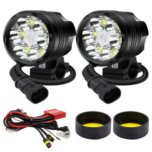 Biqing バイク フォグランプ 12V 24V led ヘッドライト 補助灯 プロジェクター 高輝度 防水 超長寿命 ワークライト