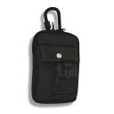 川住製作所 多機能ワークポーチ 2WAY装着ベルトループ/カラビナ付き WK-12BK ブラック