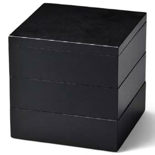 J-kitchens 漆器 重箱 おせち用 御節 5.5寸 おせち用 御節 マットブラック （1本) 16cm 樹脂製 お重 お重箱 日本製