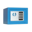 Lysmics 金庫 ミニ金庫 電子金庫 テンキー式 小型 家庭用 オフィス 壁付け対応 緊急キー付き 23*17*17cm(ブルー)(3)