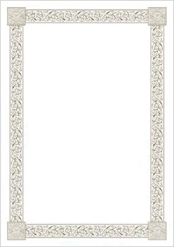 楽天ユニオンインクジェット用 証書用紙 唐草 ホワイト A4サイズ 100枚