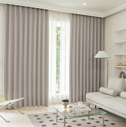 シーフィールド 2級遮光 カーテン 2枚セット 幅100×丈185cm アイスグレー 遮熱 断熱 防音 UVカット 保温 洗濯機OK 選べる19色 120サイズ D-1