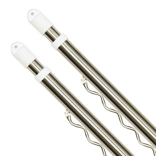DURA DRY 物干し竿 3m 2本セット ステンレス 伸縮 竿 2.1m-3m 屋外・室内兼用 ベランダ 洗濯物干し 布団干し ハンガー掛け付き 防錆 頑丈 耐荷重20kg かんたん取付 省スペース