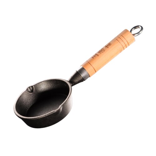 WANGYUANJI メルティングポット, 鋳鉄ソースパン, 13cm, 鋳鉄製調理器具, チョコレート・バター溶かし用, 266ml (ブラック, 26cm)