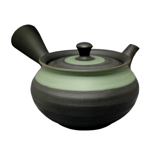 宇幸 黒窯変緑襟巻 帯網 300ml ミ1505