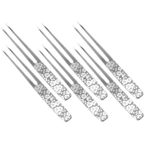 Todai かんざしピックフォーク ステンレス 梅 6本セット 日本製