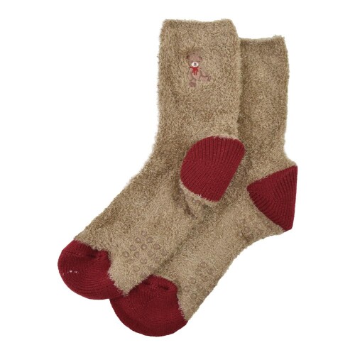 フレンズヒル キュアベア かかと保湿ルームソックス ベージュ YW-158-219