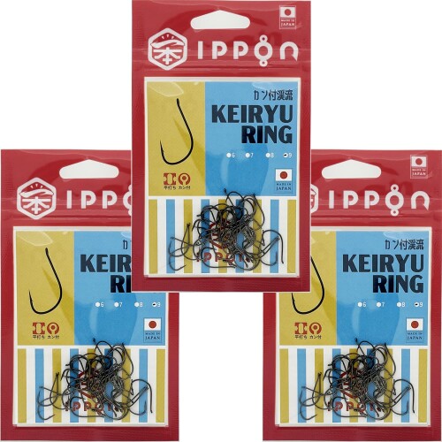 IPPON (一本) カン付渓流 ブラックコート 9号/40本入 3袋セット