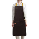 (anyasun) エプロン H型 首掛け シンプル 女性用 3点セット 大容量ポケット 仕事用 料理教室 家庭用 カフェエプロン (F08:ブラウン)