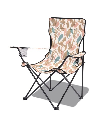 KiUキウ アウトドアフォールディングチェア ブラッシュカモフラ コンパクト収納 はっ水 防水 ドリンク..