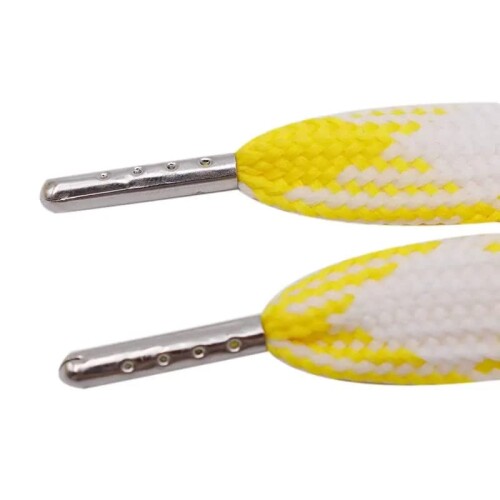 アラタ(Arata) ニッティング フラットファットシューレース ホワイト／イエロー 200cm