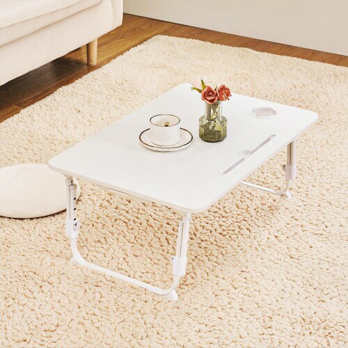 VECELO 折りたたみテーブル 机 ローテーブル ミニテーブル コンパクト 省スペース 高さ調整 3段階(26.7..