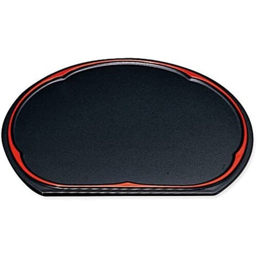 J-kitchens 尺3 梅型半月両面 お盆 （ 盆 トレイ トレー ） 黒タタキSL／朱天黒 日本製