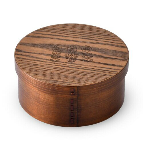 J-kitchens 北欧の花 お櫃（ 木製 おひつ ） 約 4合 〜 5合 Φ21cm × 9.5cm