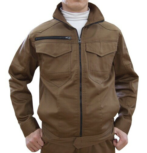 (TEAGLES) ストレッチジャケット 9601 作業着 作業服 オールシーズン用 年間 通気性 長袖 ブルゾン 大きいサイズ トーマセンイ (LL, カーキ)