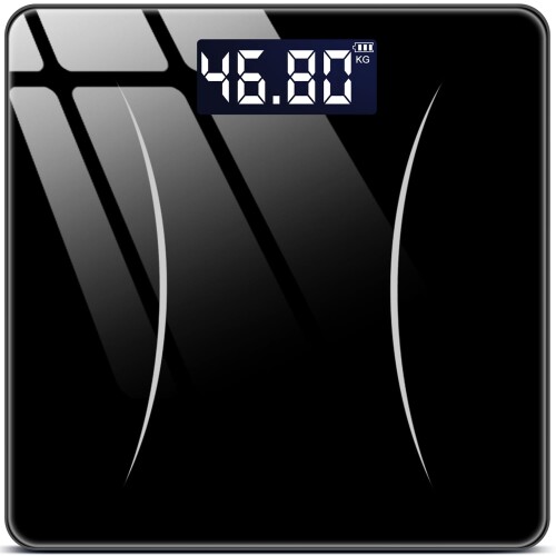 2024新登場・薄型 体重計 ヘルスメーター 乗るだけ 高精度 電源自動ON/OFF バックライト付 180kgまで対応 ボディスケール 強化ガラス コンパクト 軽量 電池付属