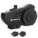 バイク用インカム, Moman(モーマン) H2 PRO(New ver.) 1台 アイボリーブラック 1000m通信可能距離 2人同時通話 DSP&CVC機能...
