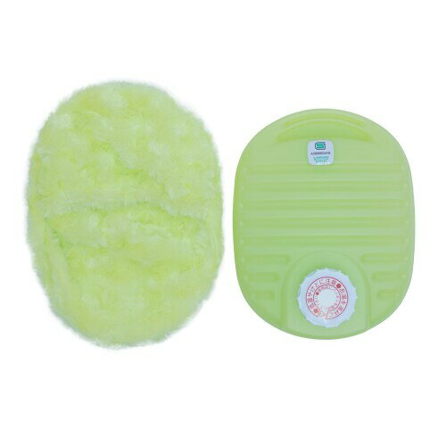 岩谷マテリアル ポリ湯たんぽ 0.8L 半透明グリーン 袋付き