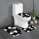 バスマット 3点 セット タンクカバー 猫 白 ブラック キュート ペット お風呂マット 足ふきマット トイレカバー トイレセット マイクロファイバー 浴室 大...