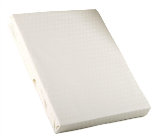 日本製 ホテルスタイル 高密度チェック織りサテンカバー コットン100% ベッドシーツ セミダブルサイズ アンティークホワイト HS42010-019