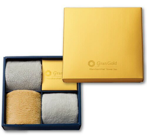 丸辰(Marutatsu) ハンカチタオル 3枚セット ふわふわ マイクロファイバー グランゴールド ゴールド ギフトパッケージ 20×20cm 35389