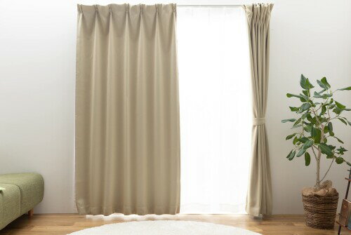 ユニベール すぐに使えるセットカーテン(レース付き) 1級遮光 UV70%以上 ミラー 省エネ 幅150cm×丈220c..