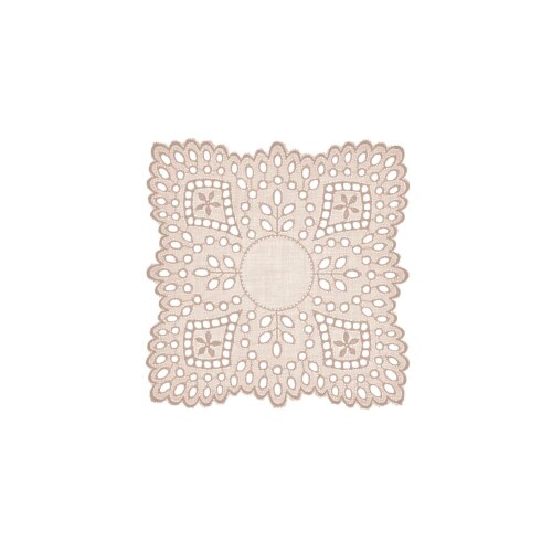 フォレストパーティー(Forest Party) レース プチドイリー コースター アイリス 14×15cm ナチュラル 日本製