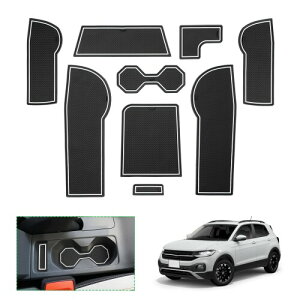 フォルクスワーゲン T-Cross 2019年〜現行 新型 専用 純正 tcross ゴムマット ドアポケットマット tcross ラバーマット ゴム 防音 ドリンクホルダー t-cross アクセサリー ドレスアップ インテリ