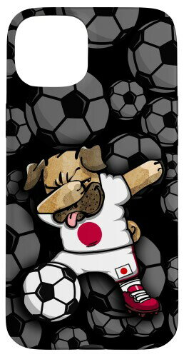 Dabbing パグ ジャパン サッカー ファン ジャージ 日本サッカー スポーツ スマホケース iPhone 15 Plus 用