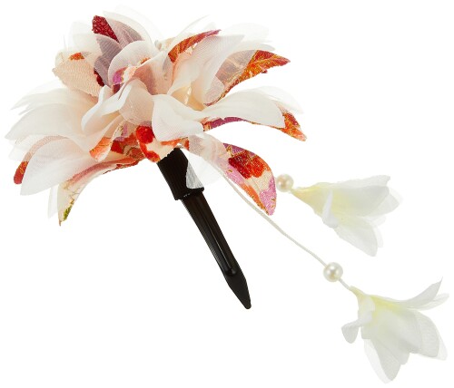 (1023-5) 宇仁繊維 二越ちりめん 和柄 花びらコサージュクリップ