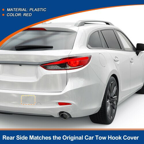 ACROPIX Mazdaに対応 6アテンザ2018 2021用リア左ドライバーサイド カーバンパートウフックカバートウカバーキャップレッド 1個