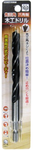 トップマイティ 六角軸先三角木工ドリル 10.0mm