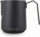 Easyworkz エスプレッソピッチャー ステンレス鋼 600ml コーヒー泡立て器 ミルクジャグ カプチーノ ラテアート カップ 「マットブラック」