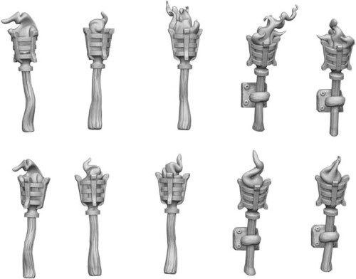 グリーンスタッフワールド(Green staff world) ノンスケール 3Dプリントセット トーチ (松明) 3Dプリン..