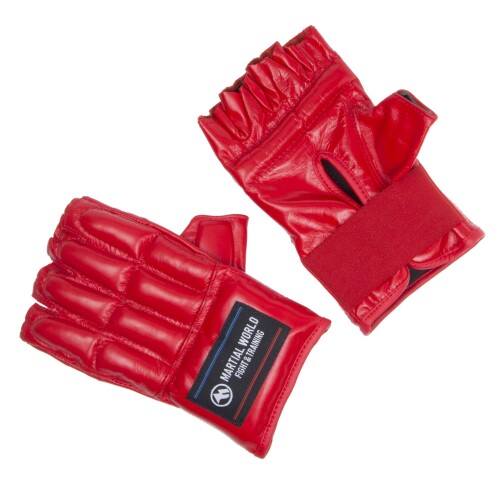 マーシャルワールド(MARTIAL WORLD) ナックル型フィンガーグローブ オープンフィンガー PG38-L-RD 赤 L