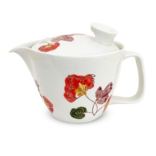 J-kitchens 急須 波佐見焼 日本製 茶こし付き 240m 大 一人用 〜 二人用 彩花 ティーポット 本体 電子レンジ対応 食洗機対応