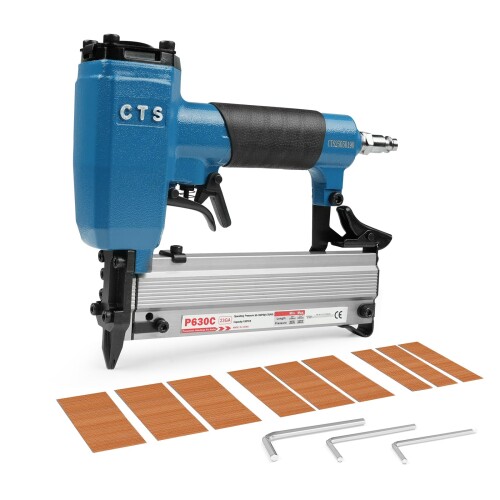CTS P630C 23ゲージピンネイラー 3000個釘付き 空気圧ヘッドレスピンガン 安全トリガー付き 1/2インチから1-3/16インチ(12~30mm)ピンネイルに対応 キャビネット/クラフト/木工用エアマイクロピ