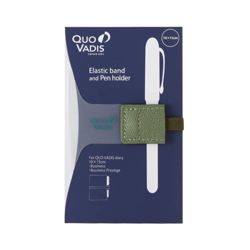 クオバディス ダイアリーバンド&ペンホルダー 10x15cm手帳用 セージグリーン QUOVADIS qvband1015sg