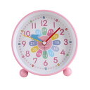 ideamall 目覚まし時計 置時計 子供 アナログ キッズ おしゃれ ベル無し ライト付き 直径11cm (ピンク)