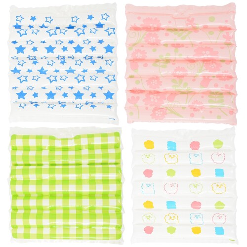 和弘プラスチック工業 エアクッション マルチカラー 39×42×4cm ザブポン (スター、フラワー、チェック、ファミリー) 日本製 4個入
