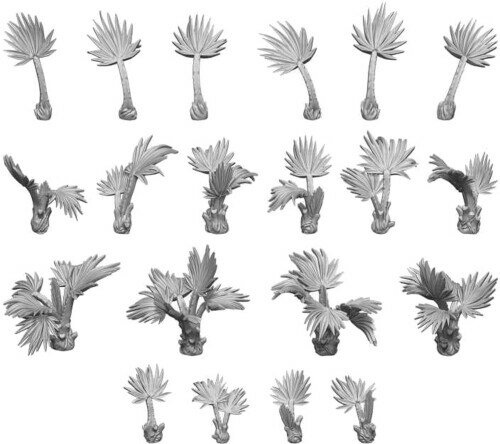 グリーンスタッフワールド(Green staff world) ノンスケール 3Dプリントセット ファンパーム (ヤシの葉..