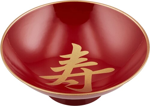 中谷兄弟商会(nakaya keitei) 『山中漆器』3.0盃 朱渕金 寿（M） 36-5610-M