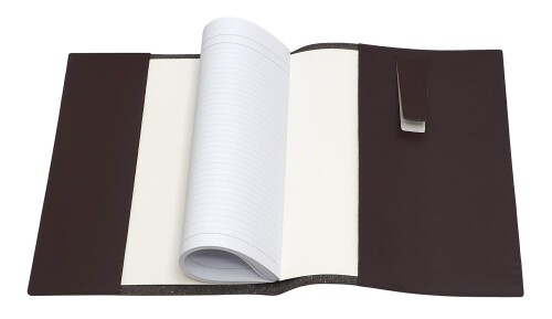 再生牛革A4ブック&ノートカバー 化粧箱入 A4サイズ対応のノートカバー(ブックカバー) リサイクルレザーで製造されたA4ノート対応のブックカバー 茶 LS-A4-014-1-C