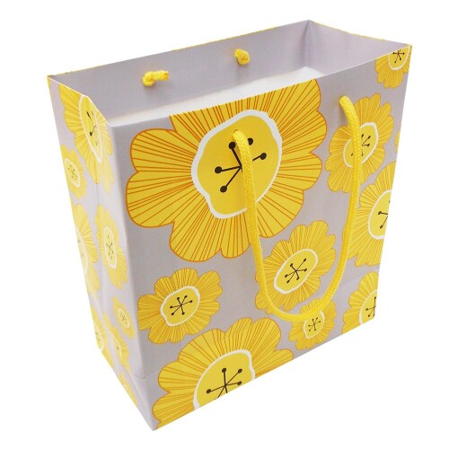 エヒメ紙工 ギフトバッグ Mサイズ フラワーイエロー 10枚パック FLY-M-10P