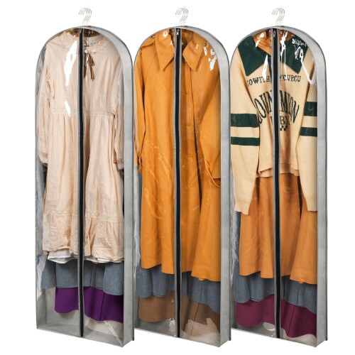 Belinlen 洋服カバー 不織布 150×60cm ロング サイズ 3枚組 10cmのマチ付き衣