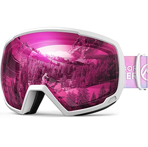 (OutdoorMaster) スキーゴーグル 両層レンズ UV紫外線カット メガネ対応 曇り止め 180°広視野 スノーゴーグル スノボートゴーグル スノボ ゴーグル スポーツ用ゴーグル 防風防塵防雪 防放射